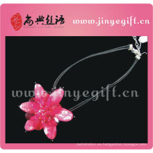 Collar colgante de peridoto de flor roja de Shangdian Rose